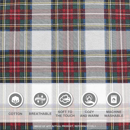 Comfort Spaces Cotton Flannel Breathable Warm Deep Pocket Sheets with Pillow Case Bedding, Full, Scottish Plaid Red, 4 Piece - LeafyLoom