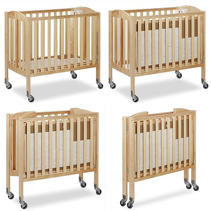 3-in-1 Folding Portable Crib, Natural, Large - LeafyLoom