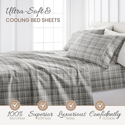 Linen Market 4 Piece Full Bedding Sheet Set (Gray Polka) - Sleep Better Than Ever with These Ultra-Soft & Cooling Bed Sheets for Your Full Size Bed - Deep Pocket Fits 16" Mattress - LeafyLoom