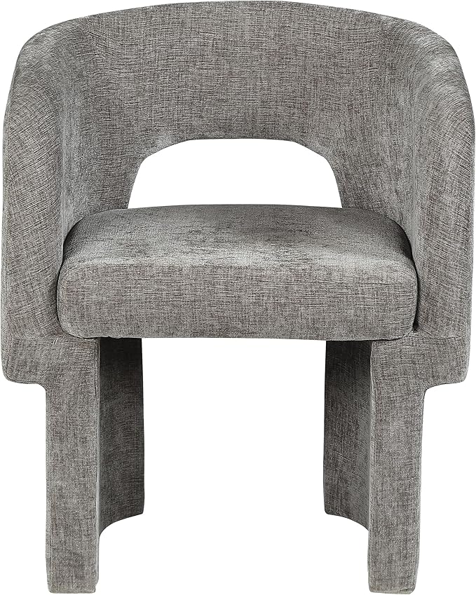 Meridian Furniture Emmet Collection Modern | Contemporary Dining Accent Chair with Rich Fabric, Steel Inner Frame, 26" W x 23.5" D x 30" H, Grey - LeafyLoom