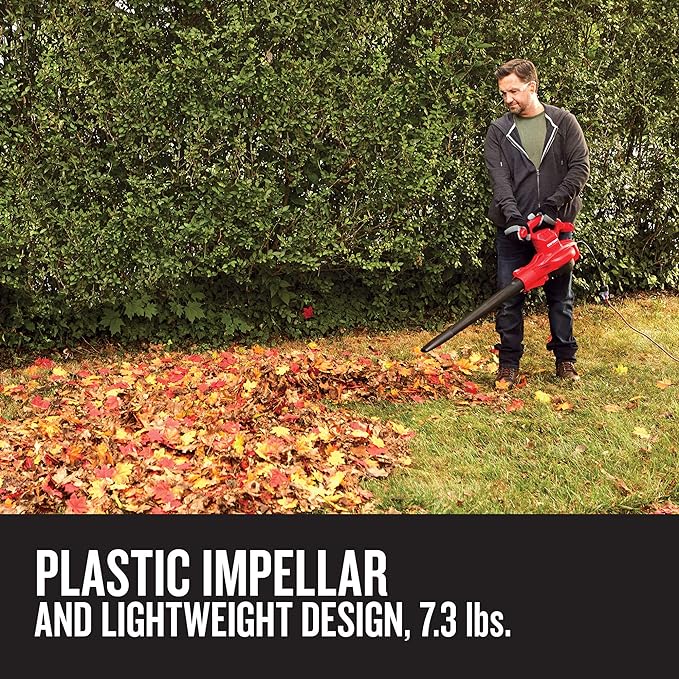 CRAFTSMAN Leaf Blower, Electric, 12-Amp (CMEBL700), Red - LeafyLoom