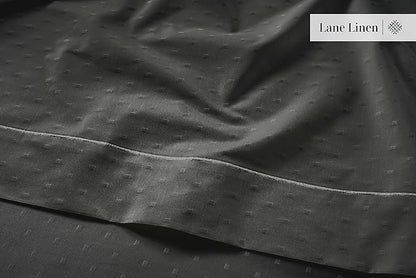 LANE LINEN 100% Egyptian Cotton Bed Sheets - 1000 Thread Count 3PC Twin XL Sheets Set, Bedding Sheets, Sateen Weave, Luxury Hotel Sheets, Fits Upto 16" Mattress, Swiss Dot - Charcoal - LeafyLoom