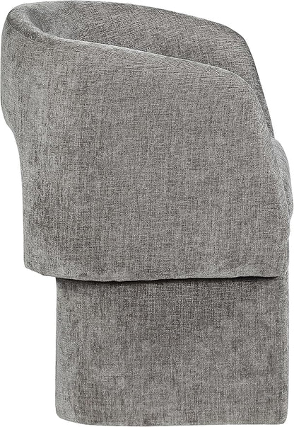 Meridian Furniture Emmet Collection Modern | Contemporary Dining Accent Chair with Rich Fabric, Steel Inner Frame, 26" W x 23.5" D x 30" H, Grey - LeafyLoom