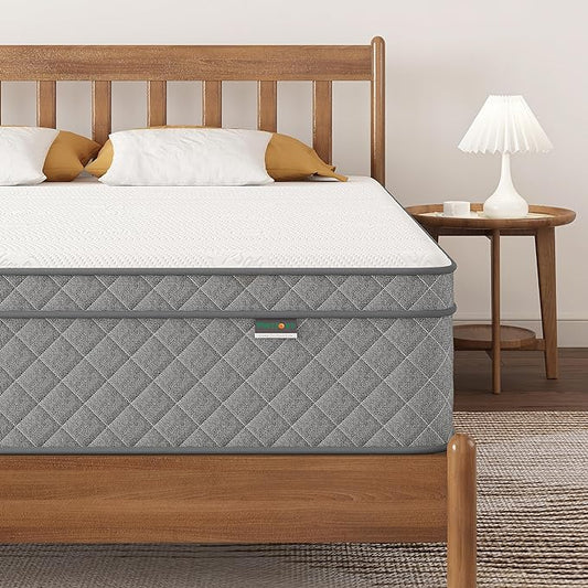 Full Mattress, 12 Inch Cooling-Gel Memory Foam and Pocket Spring Hybrid Mattress, Full Size Mattress in a Box, CertiPUR-US Certified, Medium Firm, Double Mattress - LeafyLoom