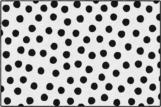 Flagship Carpets Schoolgirl Style Picasso Painted Dots Classroom Area Rug for Indoor Classroom Learning or Kid Bedroom Educational Play Mat, 5'x7'6", White - LeafyLoom