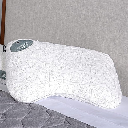 Bedgear Storm Cuddle Curve Performance Pillow - Size 0.0 - Cooling Bed Pillow for Side Sleepers - Medium Firm - Hypoallergenic, Washable and Removable Cover - LeafyLoom