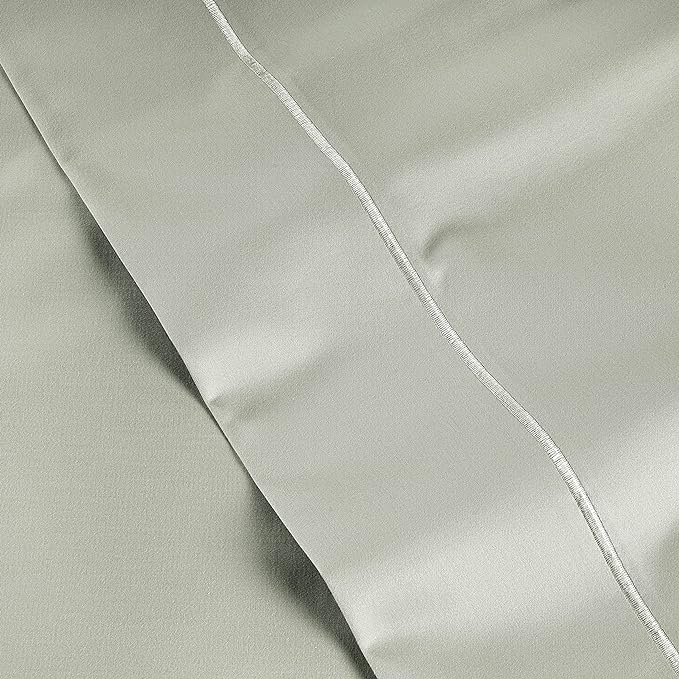 LANE LINEN 100% Egyptian Cotton Bed Sheets - 1000 Thread Count 3-Piece Twin Set Long Staple Bedding Sateen Weave Luxury Hotel Fits Upto 16" Mattress Mineral - LeafyLoom