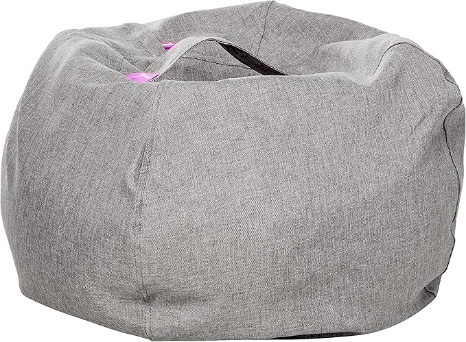 Posh Creations Bean Bag Chair for Kids, Teens, and Adults Includes Removable and Machine Washable Cover, Heather Gray, 27in - Medium - LeafyLoom