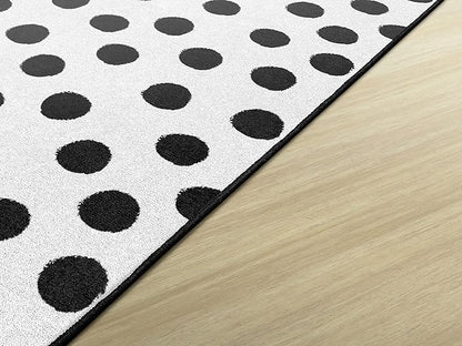 Flagship Carpets Schoolgirl Style Picasso Painted Dots Classroom Area Rug for Indoor Classroom Learning or Kid Bedroom Educational Play Mat, 5'x7'6", White - LeafyLoom