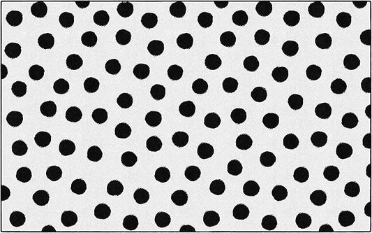 Flagship Carpets Schoolgirl Style Picasso Painted Dots Classroom Area Rug for Indoor Classroom Learning or Kid Bedroom Educational Play Mat, 7'6"x12', White - LeafyLoom