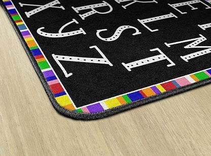 Flagship Carpets Colorful Abc's Multicolor Border Area Rug for Childrens Classroom, at Home Education or Kids Play Room, 4' x 6', Rectangle - LeafyLoom